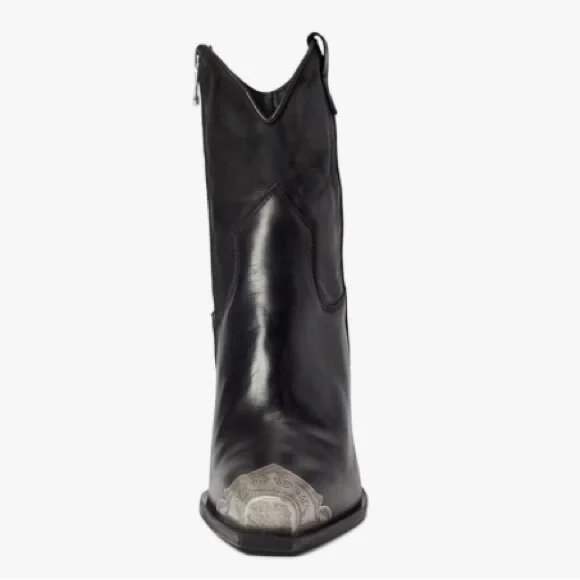 Free People Black Leather Boots with Silver Accent - Picture 4 of 16